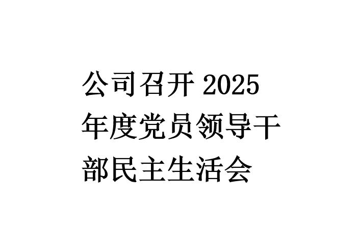 公司召開2025年度黨員領導干部民主生活會